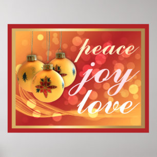 Peace Joy Liebe Weihnachten Segeln Festlich Rot Poster