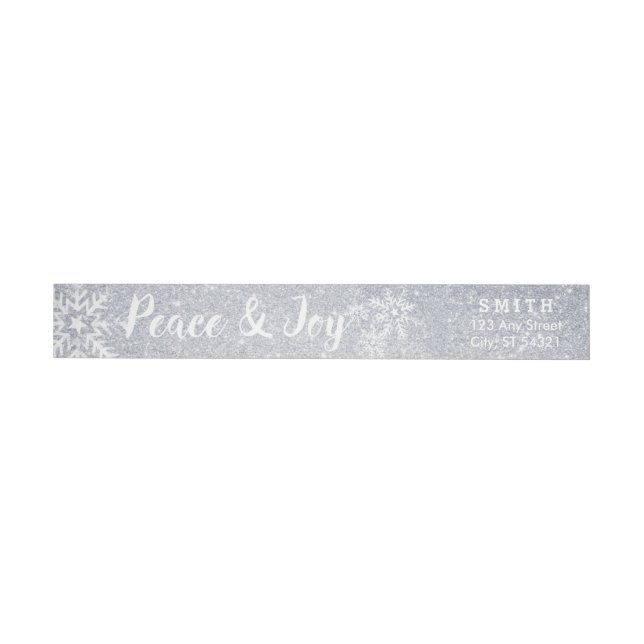 Peace & Joy Silver Glitzer Weihnachtsthema (Person)