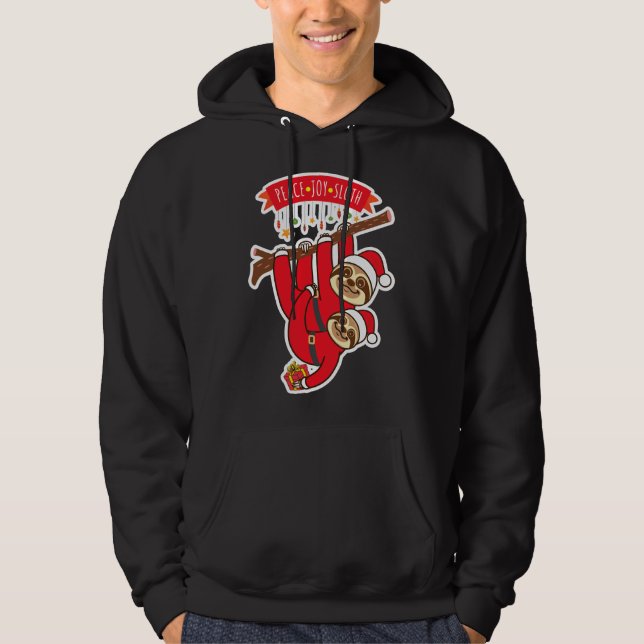 Peace Joy Sloth Hoodie (Vorderseite)
