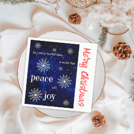 Peace Joy Starry Night Frohe Weihnachtsfeiertage Serviette