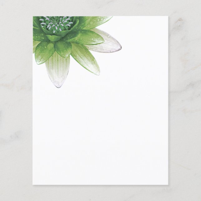 Peace l Beautiful Green Lotus Blume/Water Lilie Flyer (Vorne)