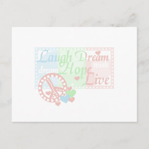 Peace Laugh Dream Hope Live Postkarte