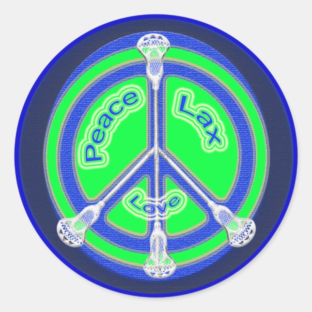 Peace Lax Liebe Runder Aufkleber (Vorderseite)