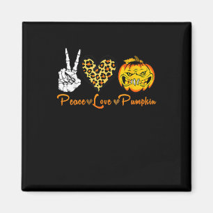 Peace Leopard Liebe Beängstigend Pumpkin Halloween Magnet