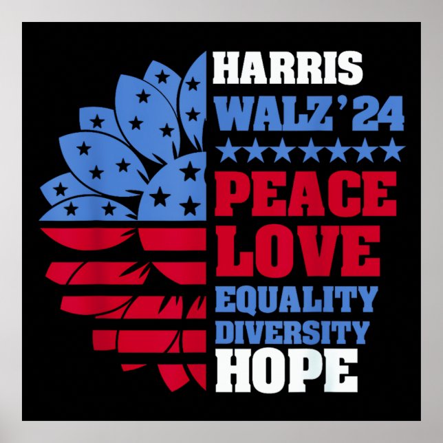 Peace LGBT Harris Walz Waltz Poster (Vorne)