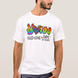 Peace Liebe 100 Tage Pop der Schule Es Leopard Fid T-Shirt