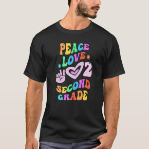 Peace Liebe 2ND GRADE Retro School Lehrer SECOND G T-Shirt