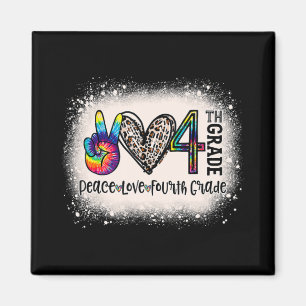 Peace Liebe 4. Klasse Mädchen Lehrerin zurück zur  Magnet