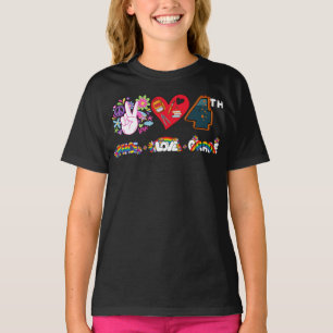 Peace Liebe 4. Klasse Squad Zurück zur Schule T-Shirt