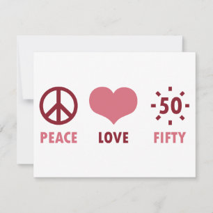 Peace Liebe 50. Geburtstagsgeschenke Karte