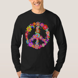 Peace Liebe 60 S 70 S Hippie Kostüm Farbenfrohe St T-Shirt