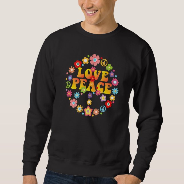Peace Liebe 60er 70er Krawatte Die Groovy Hippie C Sweatshirt (Vorderseite)