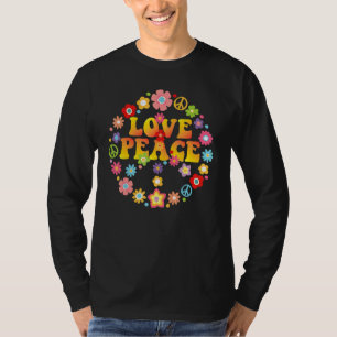 Peace Liebe 60er 70er Krawatte Die Groovy Hippie C T-Shirt