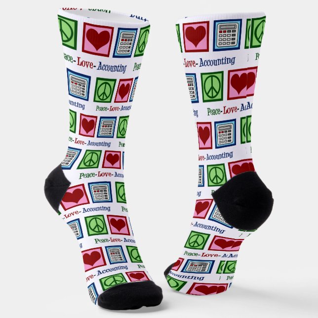 Peace Liebe Accounting Christmas Accountant Socken (Gewinkelt)