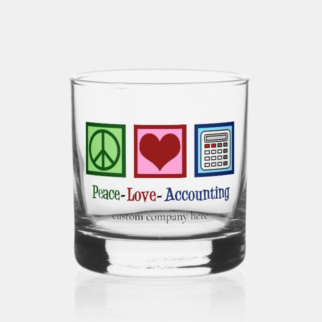 Peace Liebe Accounting Custom Accountant Company Whiskyglas (Vorderseite)