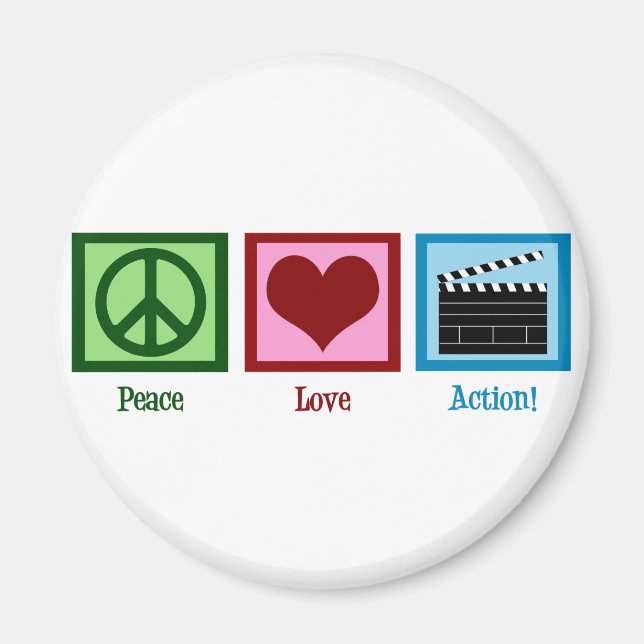 Peace Liebe Action! Magnet (Vorne)