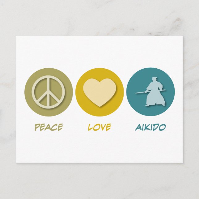 Peace Liebe Aikido Postkarte (Vorderseite)