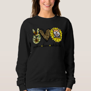 Peace Liebe Akita Inu Dog Sunflower Sweatshirt