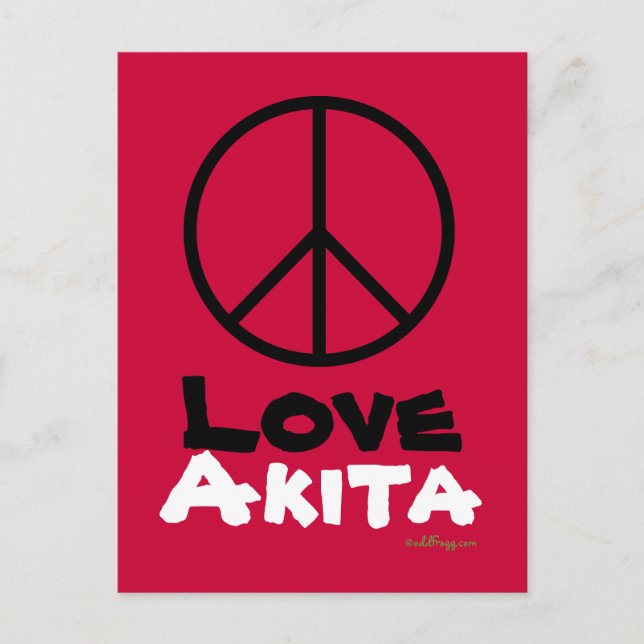 Peace Liebe Akita Postcard Postkarte (Vorderseite)