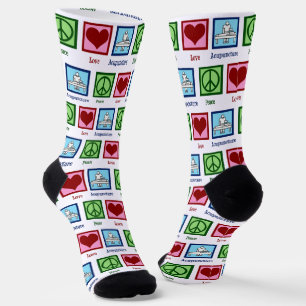Peace Liebe Akupunktur Niedlich Akupunkturist Socken