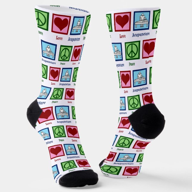 Peace Liebe Akupunktur Niedlich Akupunkturist Socken (Gewinkelt)