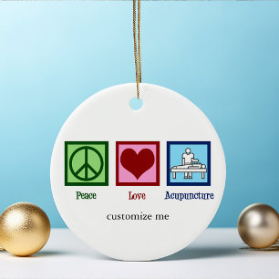 Peace Liebe Akupunktur Niedliche Weihnachtszeit Keramik Ornament