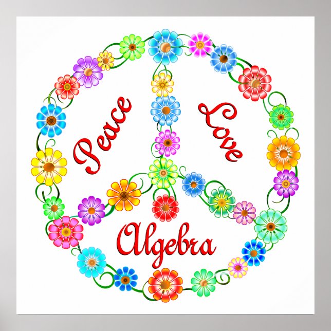 Peace Liebe Algebra Poster (Vorne)
