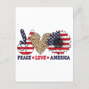 Peace Liebe America 4. Juli Patriotic Begleitkarte