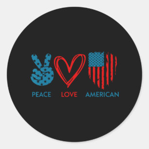Peace Liebe America 4. Juli Unabhängigkeitstag Wo Runder Aufkleber