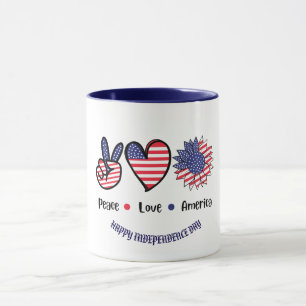 "Peace Liebe America" Patriotische Symbole nach Ma Tasse