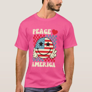 Peace Liebe America Smile Flag 4. T-Shirt