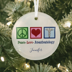 Peace Liebe Anästhesiologie Nomenklatur Anästhesio Ornament Aus Glas