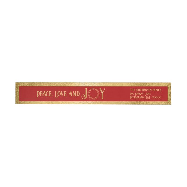 Peace Liebe and Joy Imitate Gold Wreath - Red (Person)