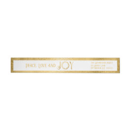 Peace Liebe and Joy Imitats Gold Kranz - White