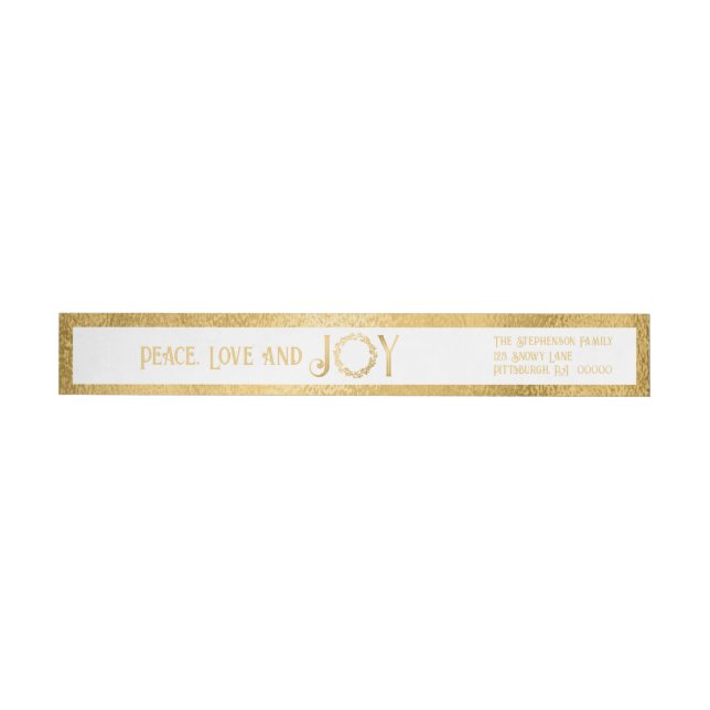 Peace Liebe and Joy Imitats Gold Kranz - White (Person)