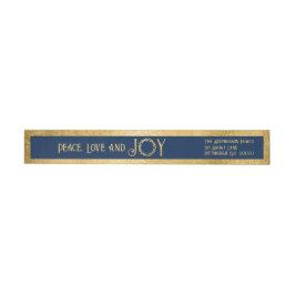 Peace Liebe and Joy Imitats Gold Wreath - Dunkelbl