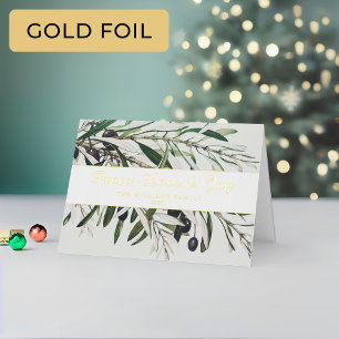 Peace Liebe and Joy Vintag Olive Branch Gold