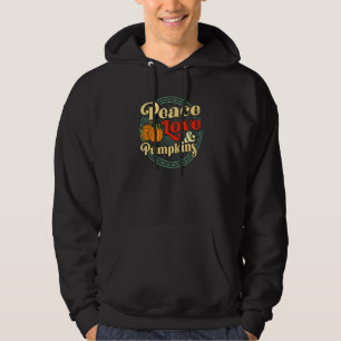 Peace Liebe and Pumpkins Halloween Kürbislaterne F Hoodie