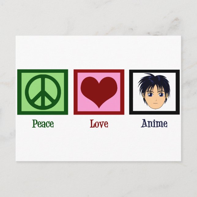 Peace Liebe Anime Postkarte