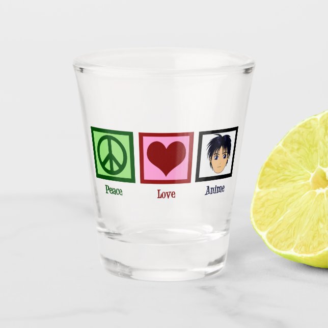 Peace Liebe Anime Schnapsglas (Vorderseite)