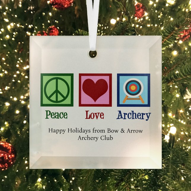 Peace Liebe Archery Custom Christmas Ornament Aus Glas (Von Creator hochgeladen)