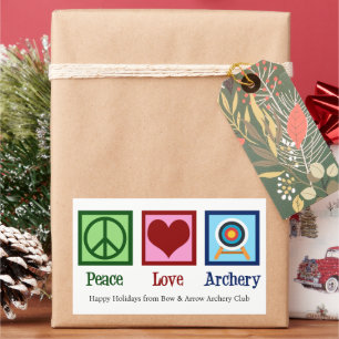 Peace Liebe Archery Custom Christmas Rechteckiger Aufkleber