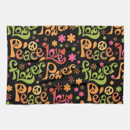 Peace Liebe Art Groovy Vibes Slogan Küchentuch