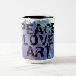 PEACE LIEBE ART + Malhintergrund | Tasse