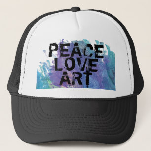PEACE LIEBE ART + Malhintergrund   Truckerkappe