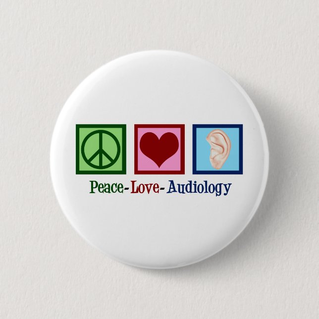 Peace Liebe Audiology Niedlich Audiologin Button (Vorderseite)