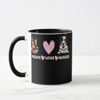 Peace Liebe Aussies Dog Aussie Shepherd Lover Tasse