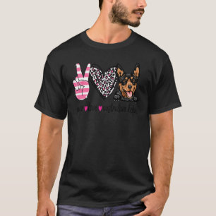 Peace Liebe Australian Kelpie Dog T-Shirt