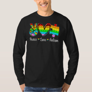 Peace Liebe Autism Poppin Autismus Bewusstsein Mon T-Shirt