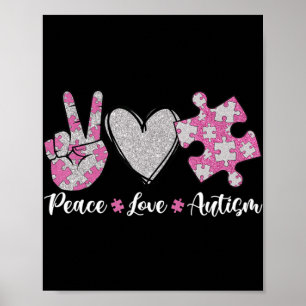 Peace Liebe Autismus Autismus Aufklärung Monat Rät Poster